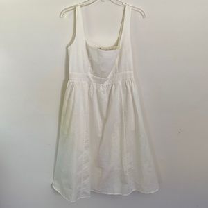Slide Show (from Petal and Pup) white linen midi dress, US 8, AU 12